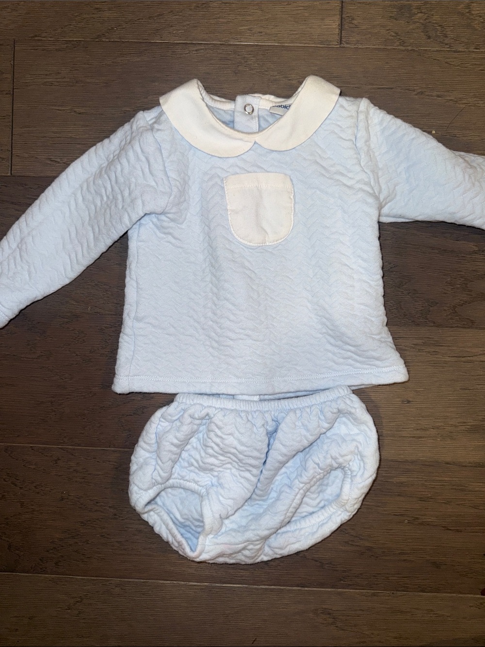 Baby Two-Piece Set - Light Blue Top & Bloomers